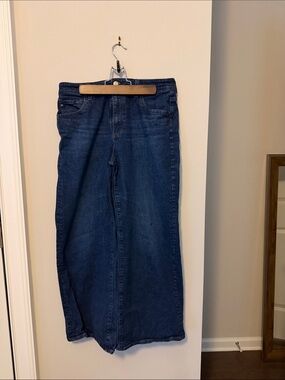 Ag Adriano Goldschmied Saige Wide-Leg Crop Denim  Jeans - Blue